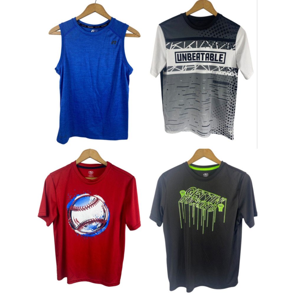 Boys XXL 2XL 18 20 T Shirt Tank Top Lot 4 Dri Fit Basketball Baseball Athletic